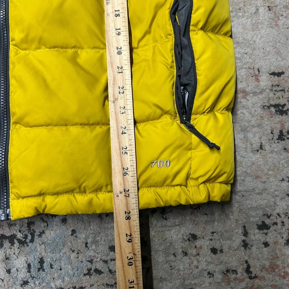The North Face Nuptse 700 Puffer Vest Mens Large Yellow Black Down Insulated